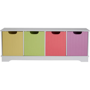 Isla Kids White 4 Coloured Boxes Storage Unit