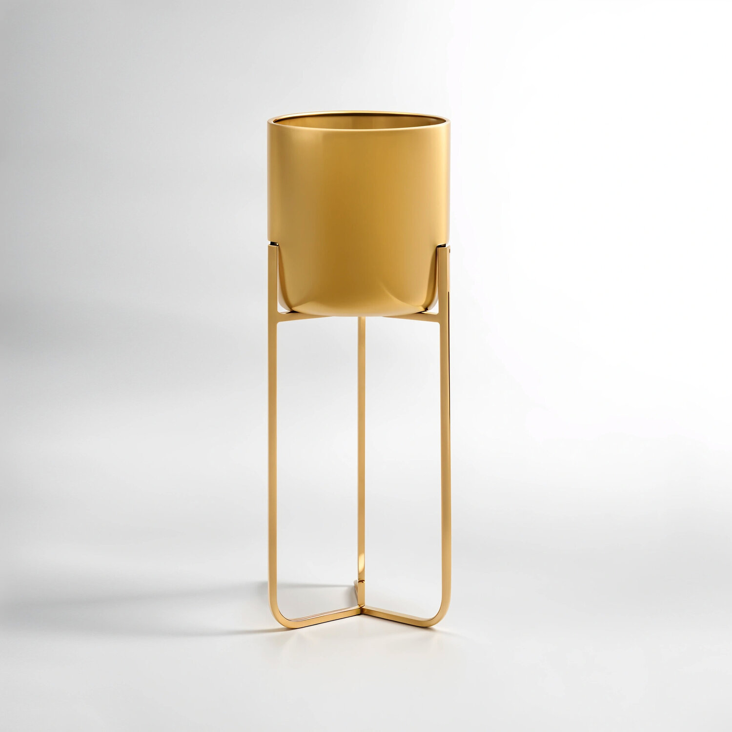 Avento Large Gold Finish Floor Planter - Gold