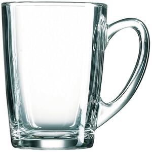 Set of 6 Glass Mug With Handle 320ml - Clear