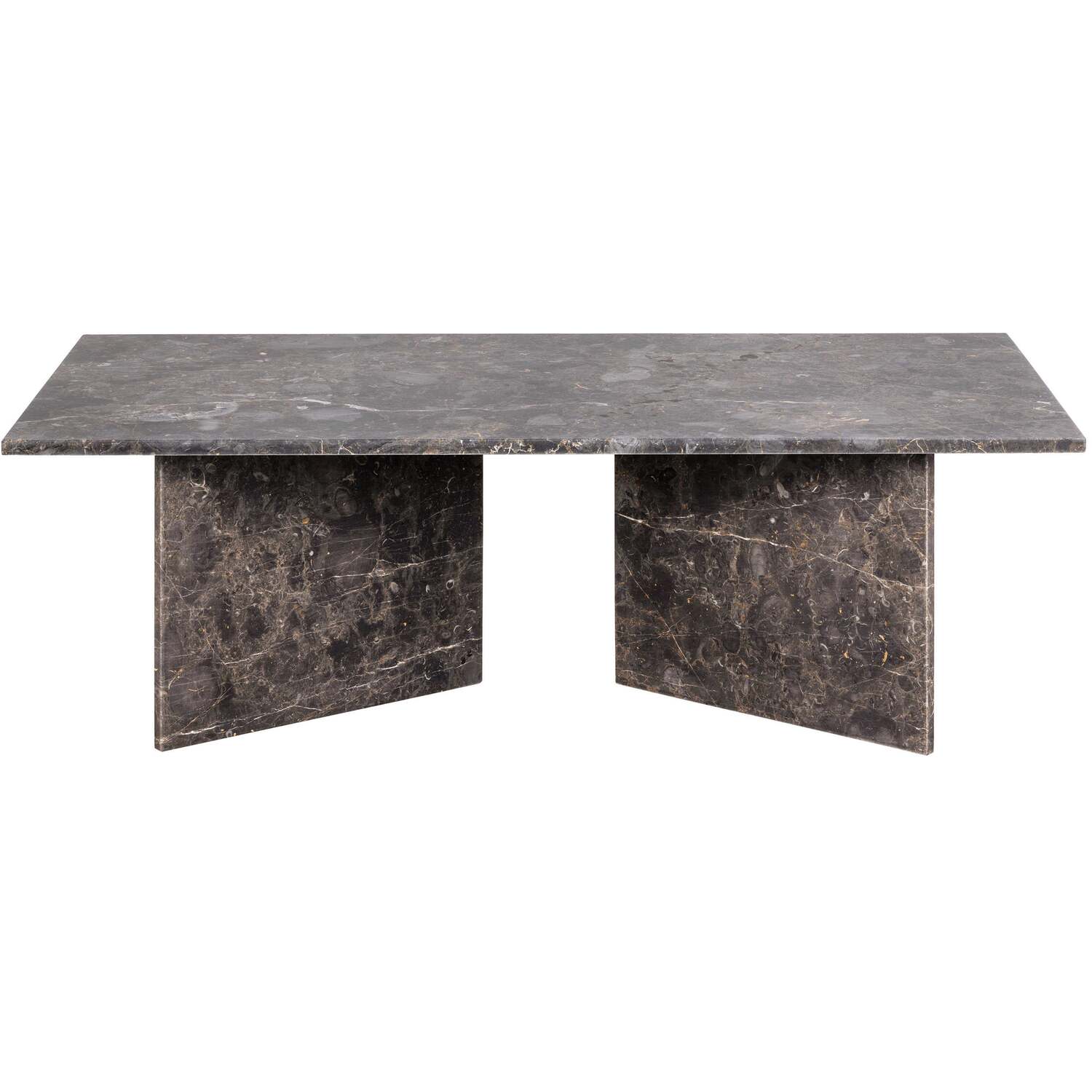 Singapore Marron Marble Rectangular Coffee Table - Brown