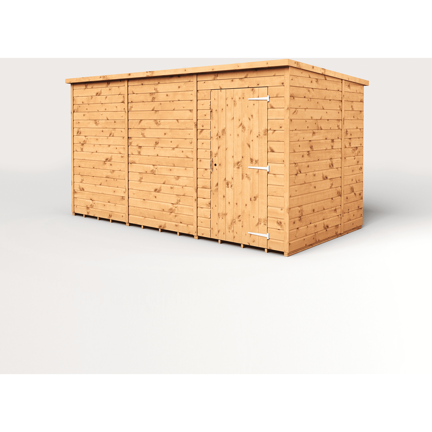 Empire 12x6 Modular Pent Garden Shed with a Single Door - Brown