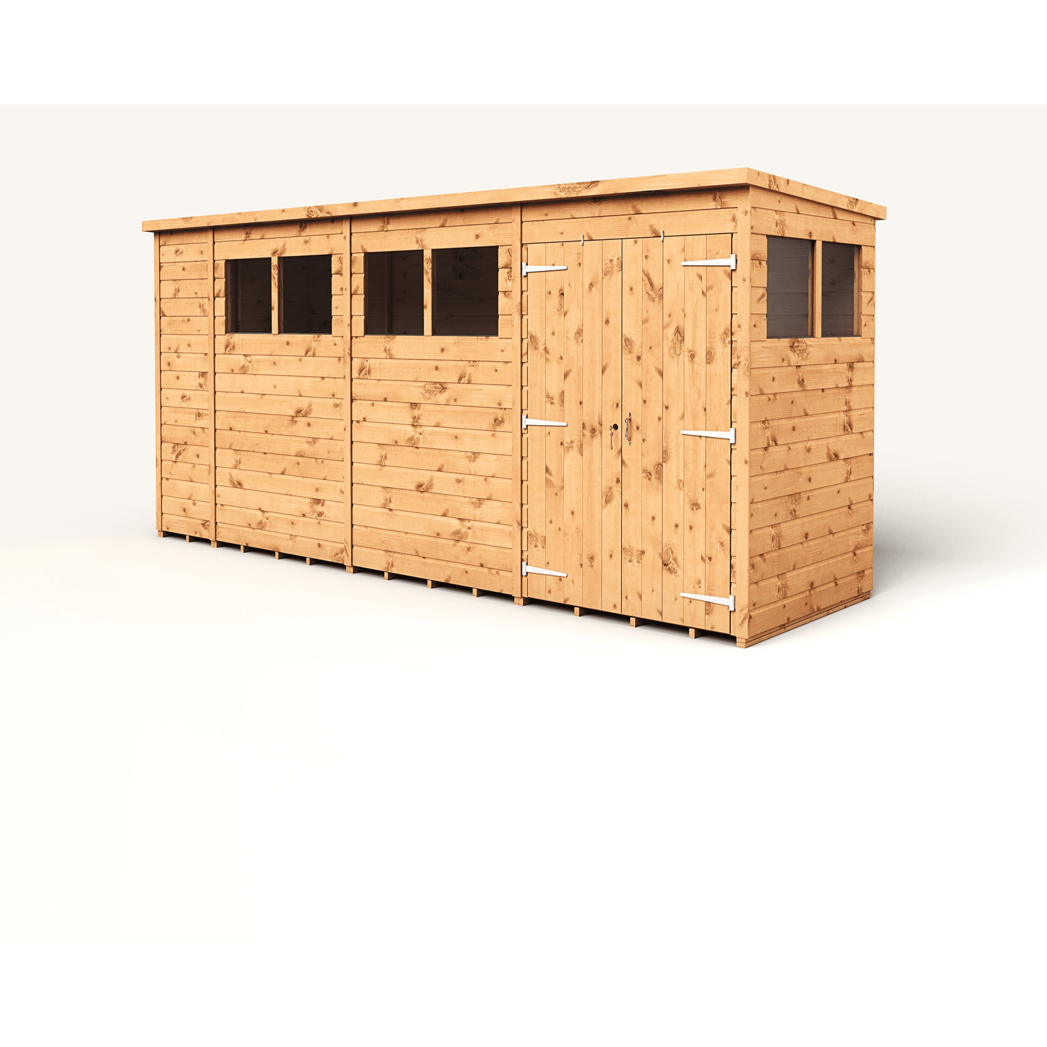 Empire Sheds - Wooden Garden Shed - 14 x 4ft - Double Door - Pent Roof - Image 4