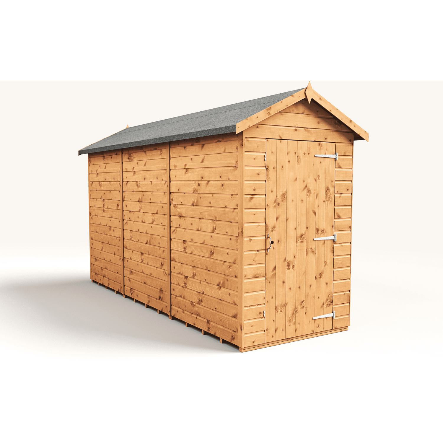 Empire 4x12 Modular Apex Garden Shed with a Single Door - Brown