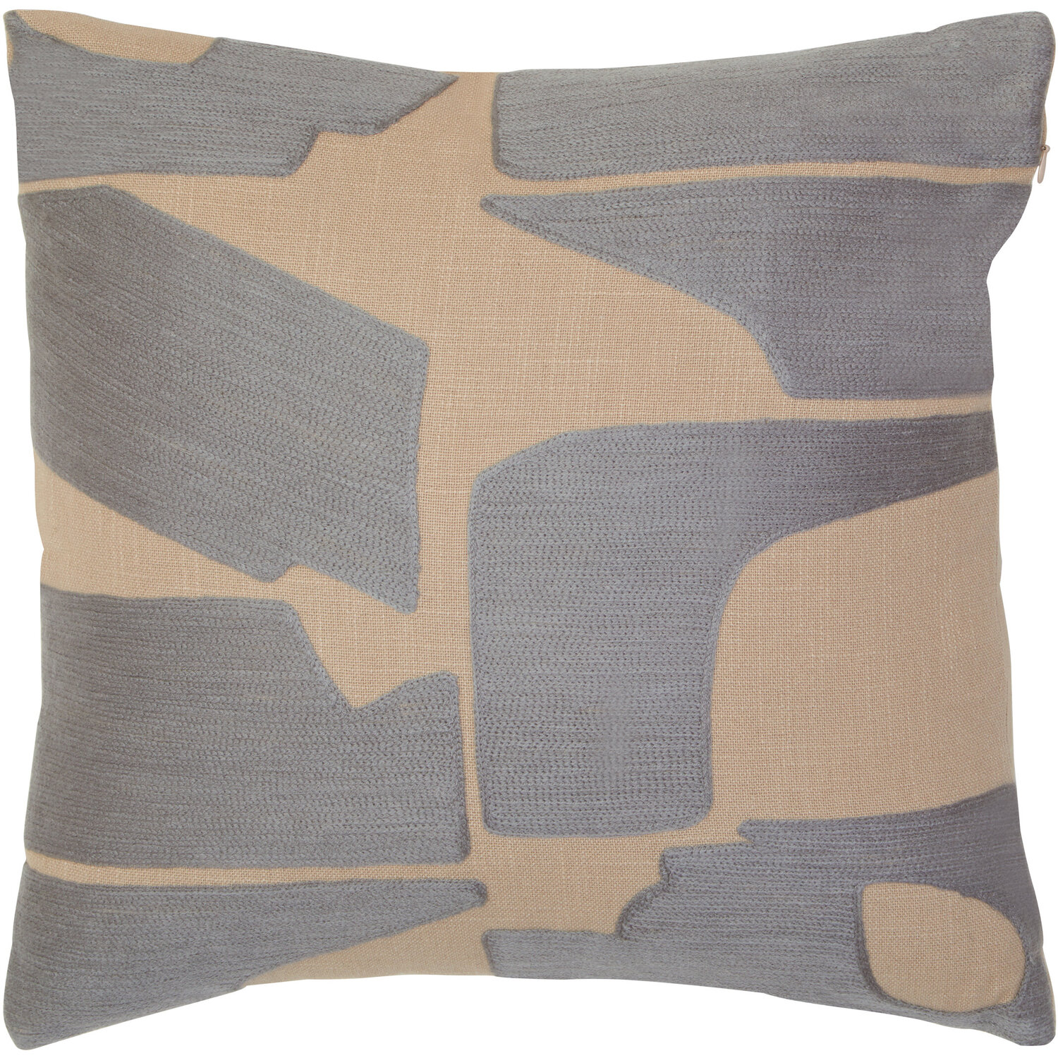 Bosie Ozella Natural And Grey Square Cushion - Grey