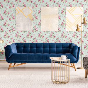 Chelsea Garden Pink Rose Floral Wallpaper