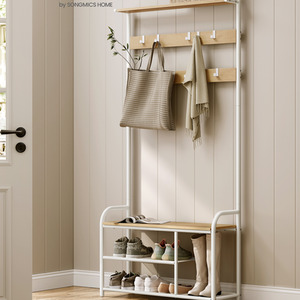 VASAGLE Hall Tree with Hooks and Shelves