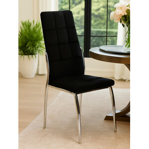 Tamzin Black Velvet High Back Dining Chair