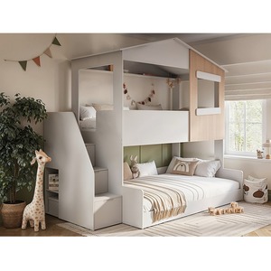 Dreamland House Triple Bunk Bed with Staircase