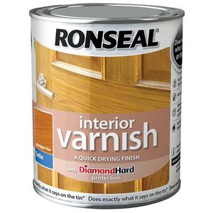 Ronseal Interior Varnish Quick Dry Satin Antique Pine 750Ml