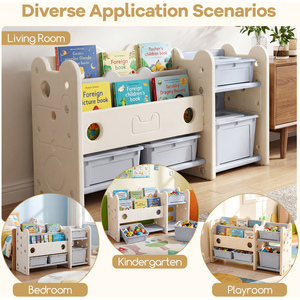 2-in-1 Kids Toy Storage Organizer with Bookshelf
