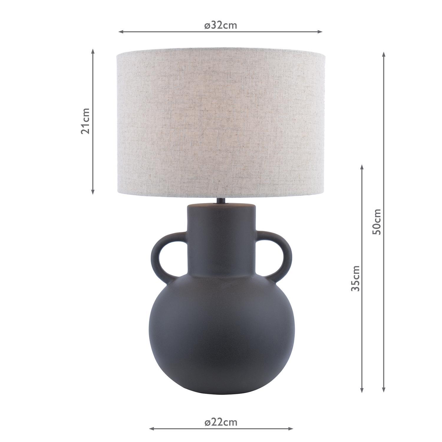 Dar Urn Ceramic Table Lamp Black