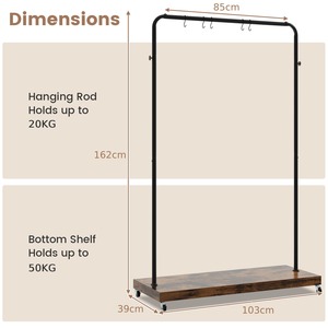 Pipe Rolling Industrial Garment Rack