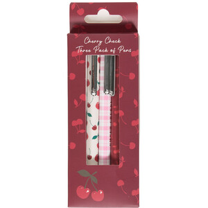 Pack of 3 Cherry Check Pens