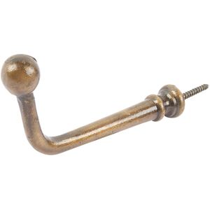 Flat Top Screw Hook - W20mm x H60mm - Brass - Pack of 5