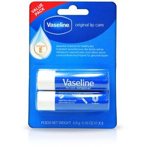 Vaseline Original Lip Therapy Lip Balm Stick Twin Pack 4.8g