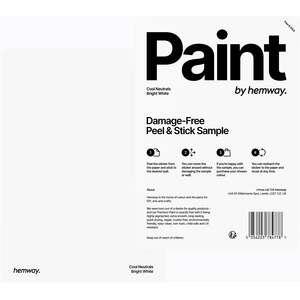 Hemway Bright White Exterior Paint A5 Peel and Stick Sample