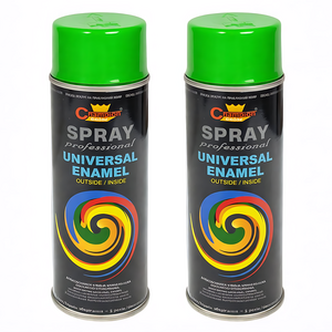 2 x 400 mL Yellow Green (RAL 6018) Universal Gloss Enamel Spray Paint, Fast Drying