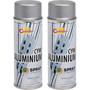 2 x 400 mL Zinc Aluminium Spray Paint for Galvanised Steel, Metallic Finish
