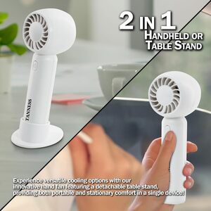 TANNESS Handheld Fan Rechargeable Portable Mini Desk Fan with 3 Speeds
