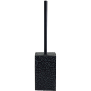 Noir Leopard Print Toilet Brush Holder