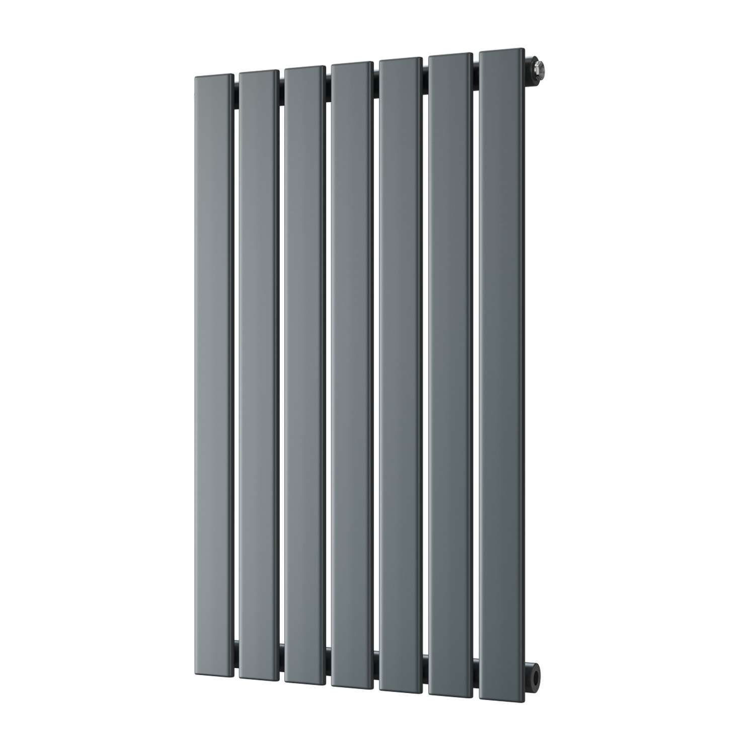 Uk Radiators Typhoon - Anthracite Horizontal Radiator Single Panel - Feet Included - Anthracite / 800Mm / 476Mm