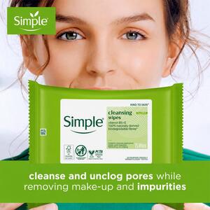Simple Kind to Skin, Cleansing Wipes Sensitive Skin , 6 Packs of 25 Wipes