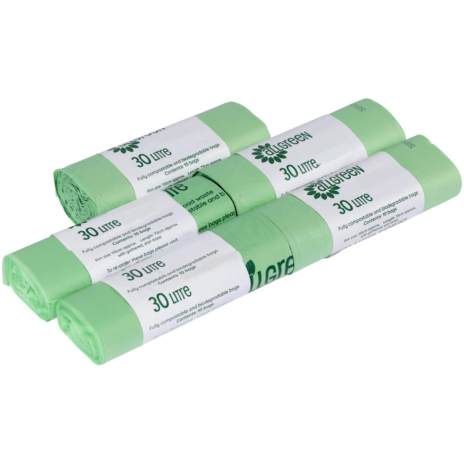 30 Litre x 50 Compostable Bags for Kerbside Bin - EN13432 Kitchen/Outdoor Bin Liners - Image 3