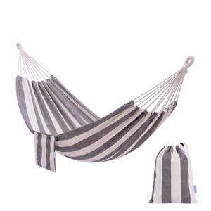 Nautical Design Outdoor Garden Single Hammock Side Bag Attached