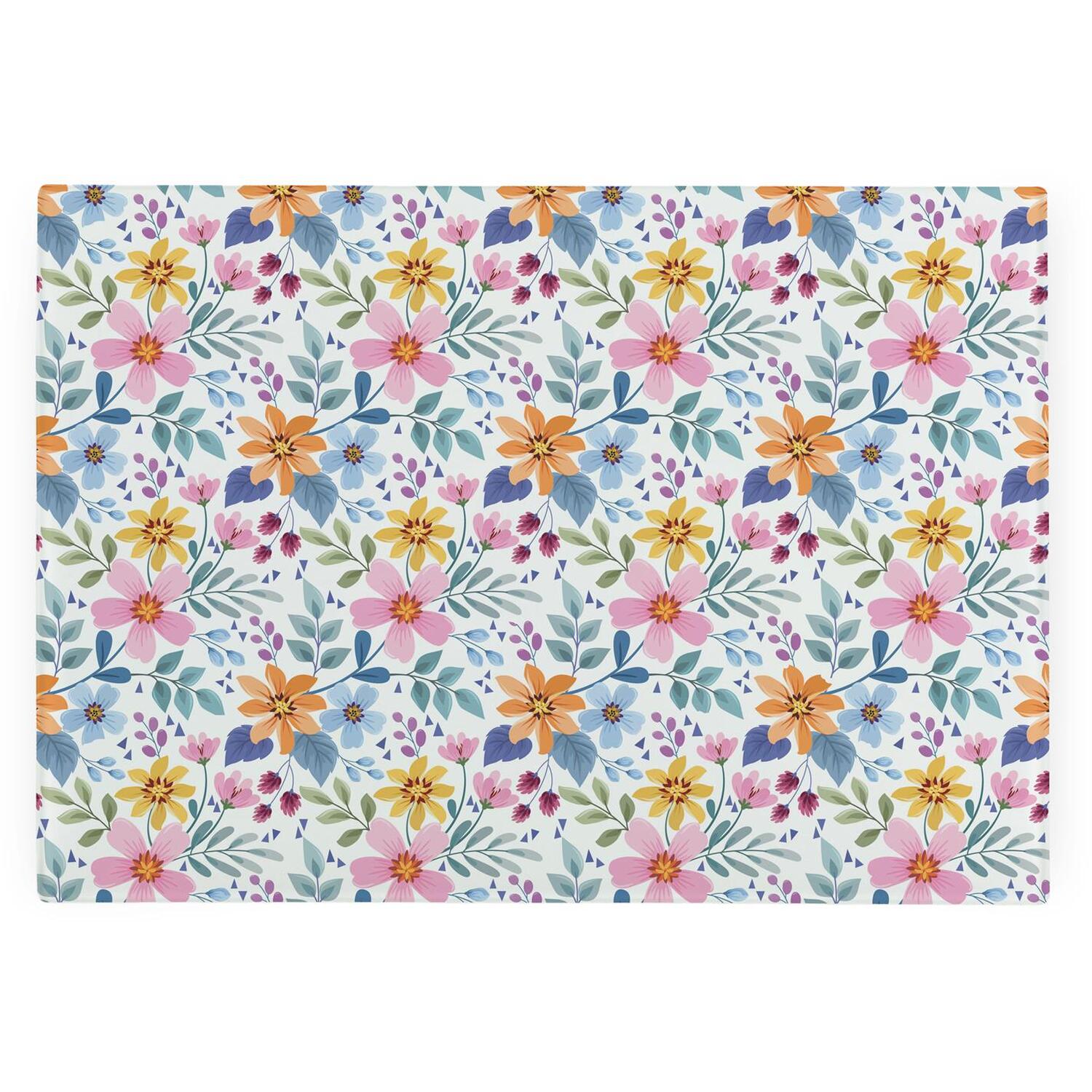 Image of Multicoloured Floral Smooth Glass Worktop Saver&hellip;