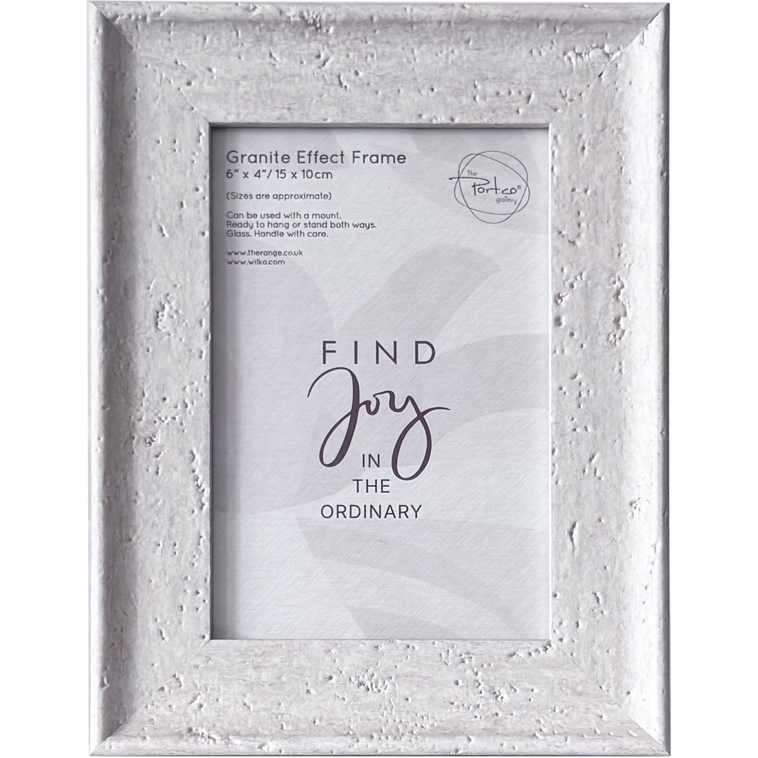 Granite Effect Photo Frame - Light Grey / 4 x 6 inch