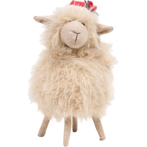 Fluffy Christmas Sheep Decoration