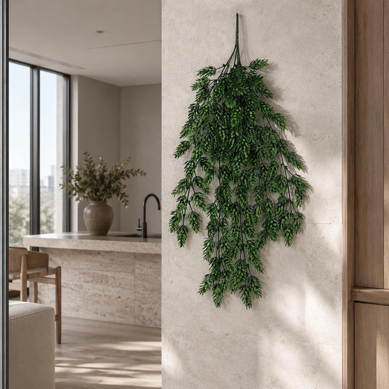 B&Q - Artificial Hanging Uv And Fire Resistant Clustered Fern Plant 128Cm - Image 2
