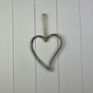 Charming Silver Metal Heart Bauble