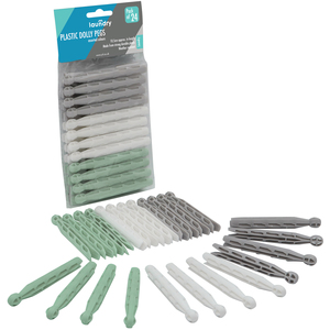 Plastic Dolly Clothes Pegs - 24 Pack