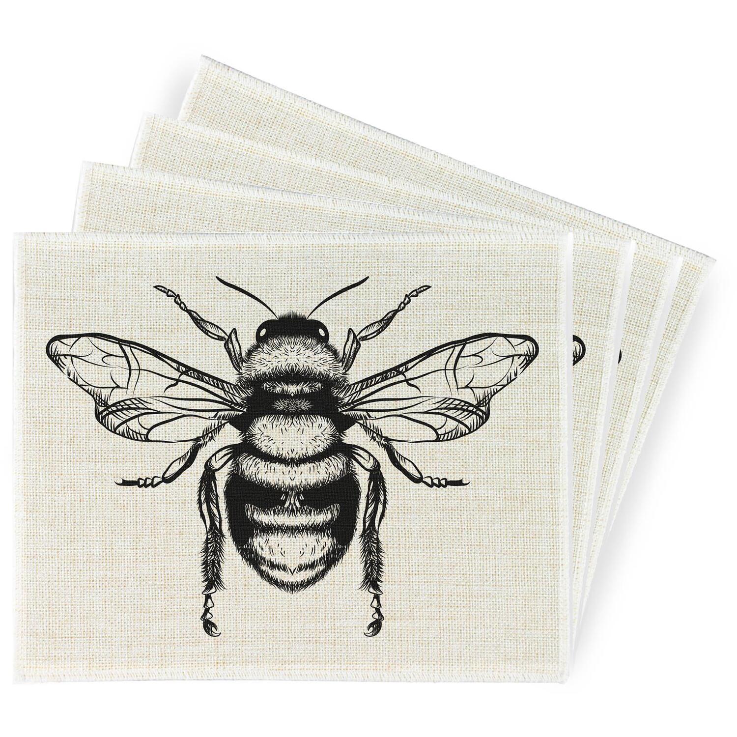 Image of Honey Bee Linen Placemats - Set&hellip;