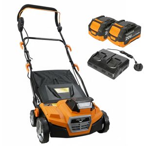 Cordless Artificial Grass Sweeper 40V - 380mm brush, 5 depth settings, 50L bag, 2x4.0Ah batteries