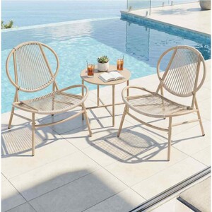3-Piece Garden Bistro Set, Acapulco Chairs with Matching Side Table