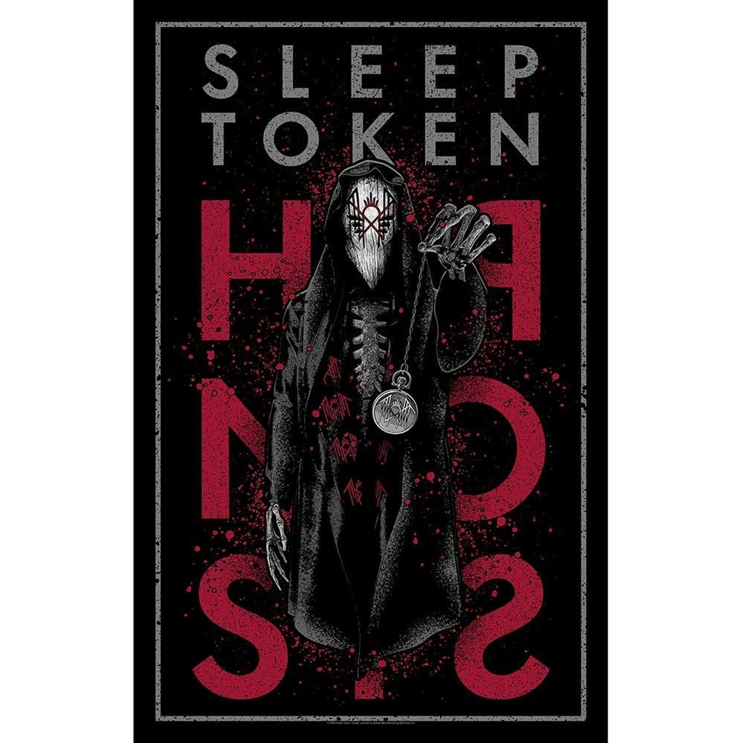 Sleep Token Hypnosis Textile Poster - Black/Red