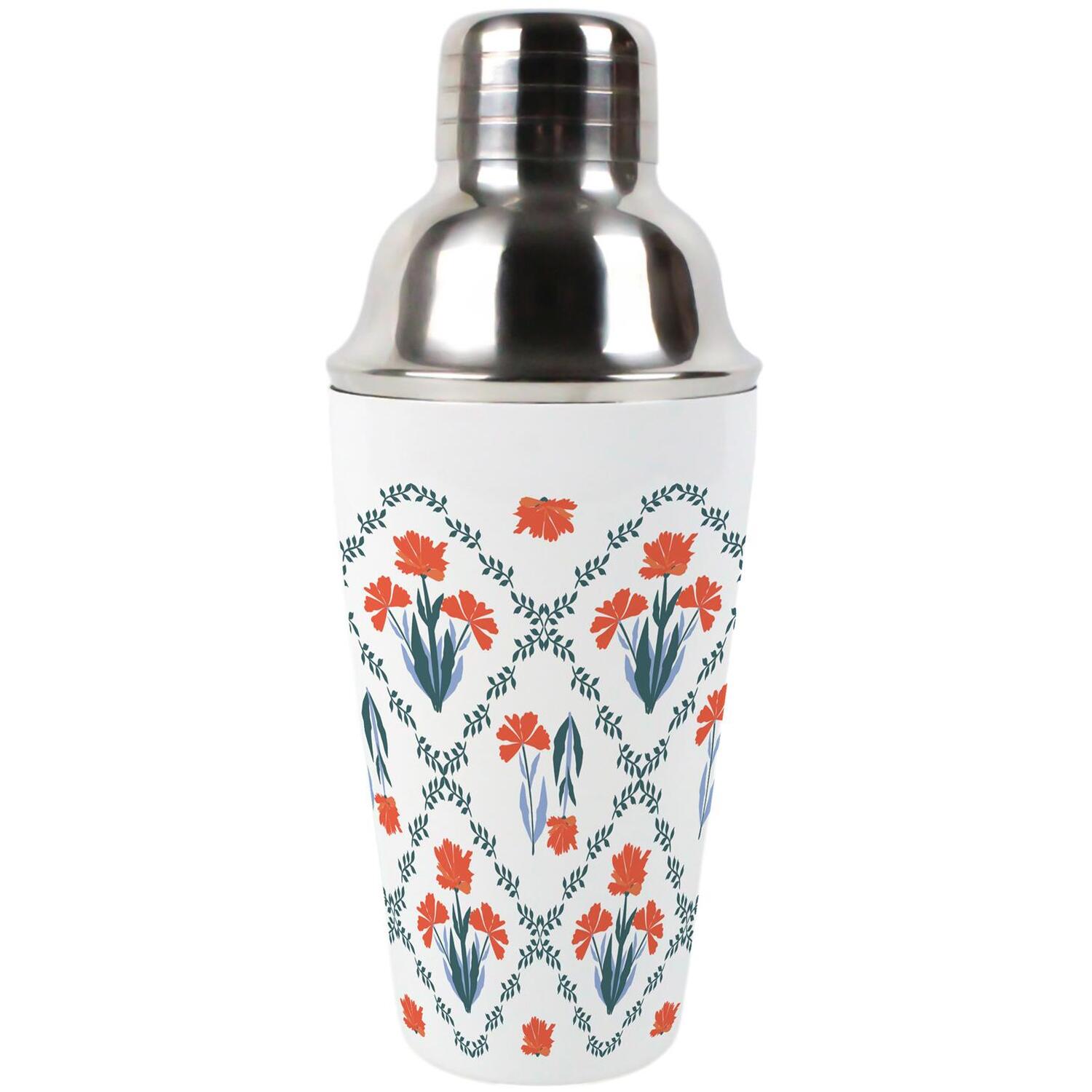 Orange Botanical - Stainless Steel Cocktail Shaker & Strainer Bar Gift - Image 2