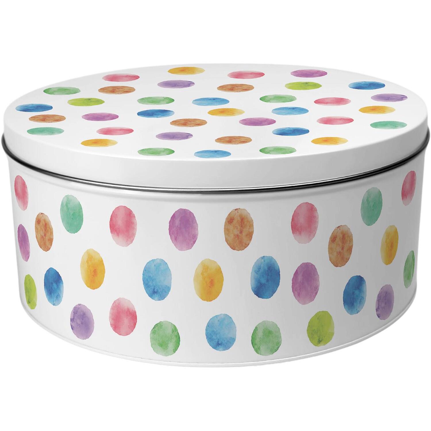 Image of Rainbow Polka Dots Large Cake Tin&hellip;