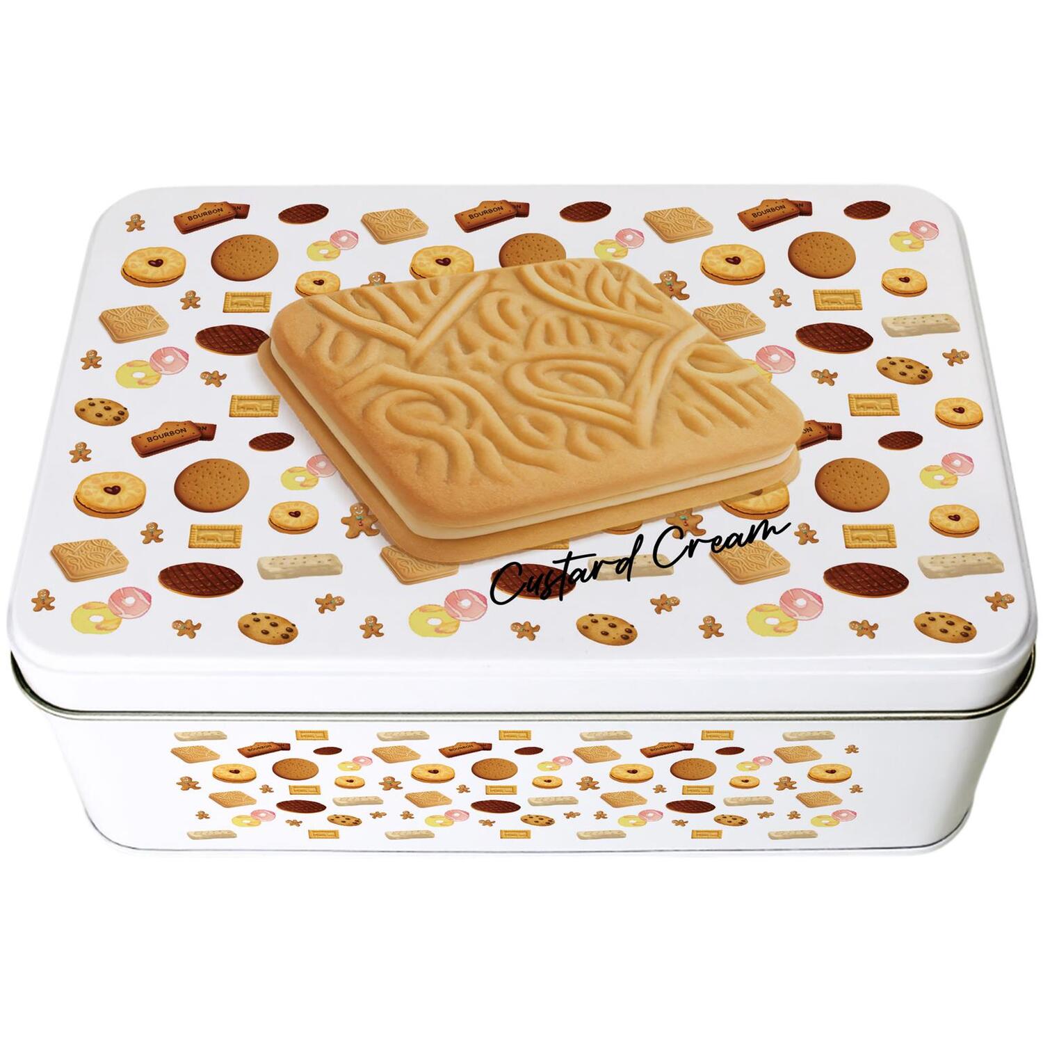 Custard Cream Biscuit Tin - Rectangular Storage Container Novelty Kitchen Gift - Image 2