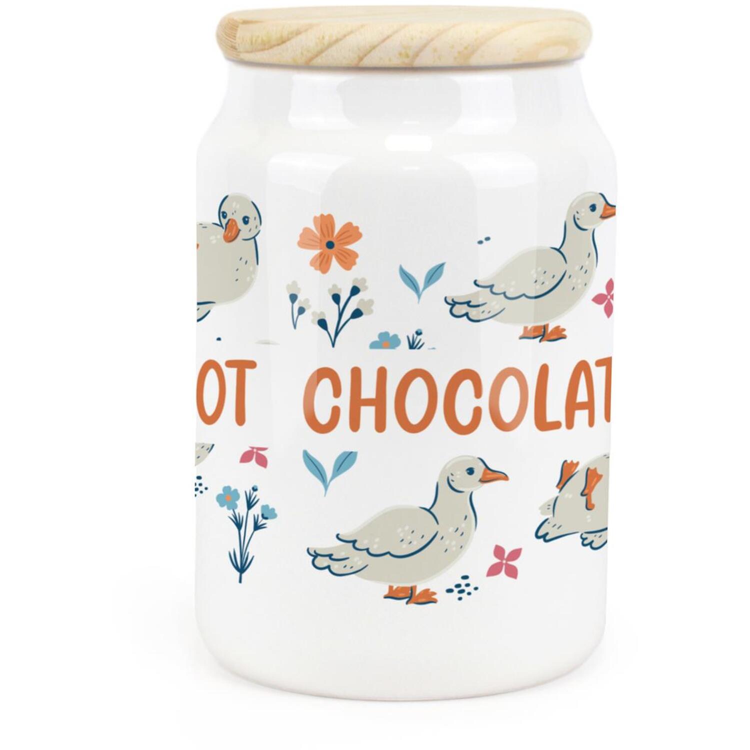 B&Q - Purely HomeDucks & FlowersHot Chocolate CanisterKitchen Storage Jar - Image 2