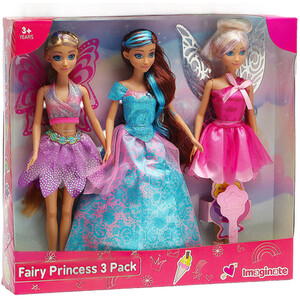 Pack of 3 Fairy Princess Dolls