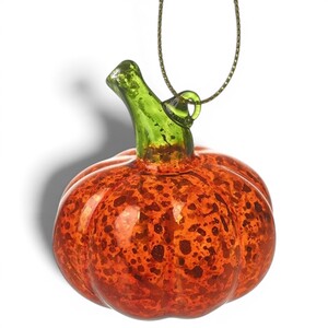 Glass Crackled Pumpkin Halloween Decoration
