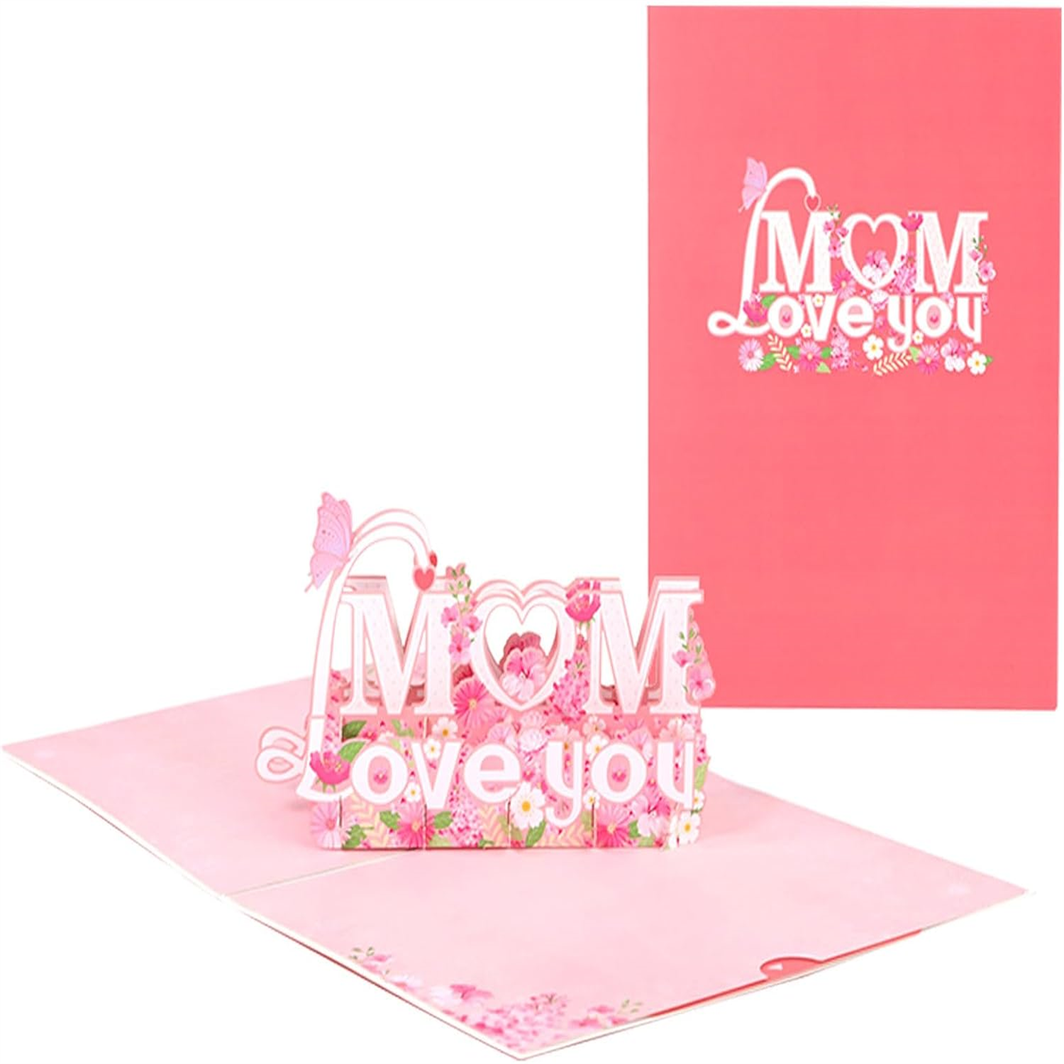 Brightfeel Mom Love You 3D Pop Up Greeting Card - White
