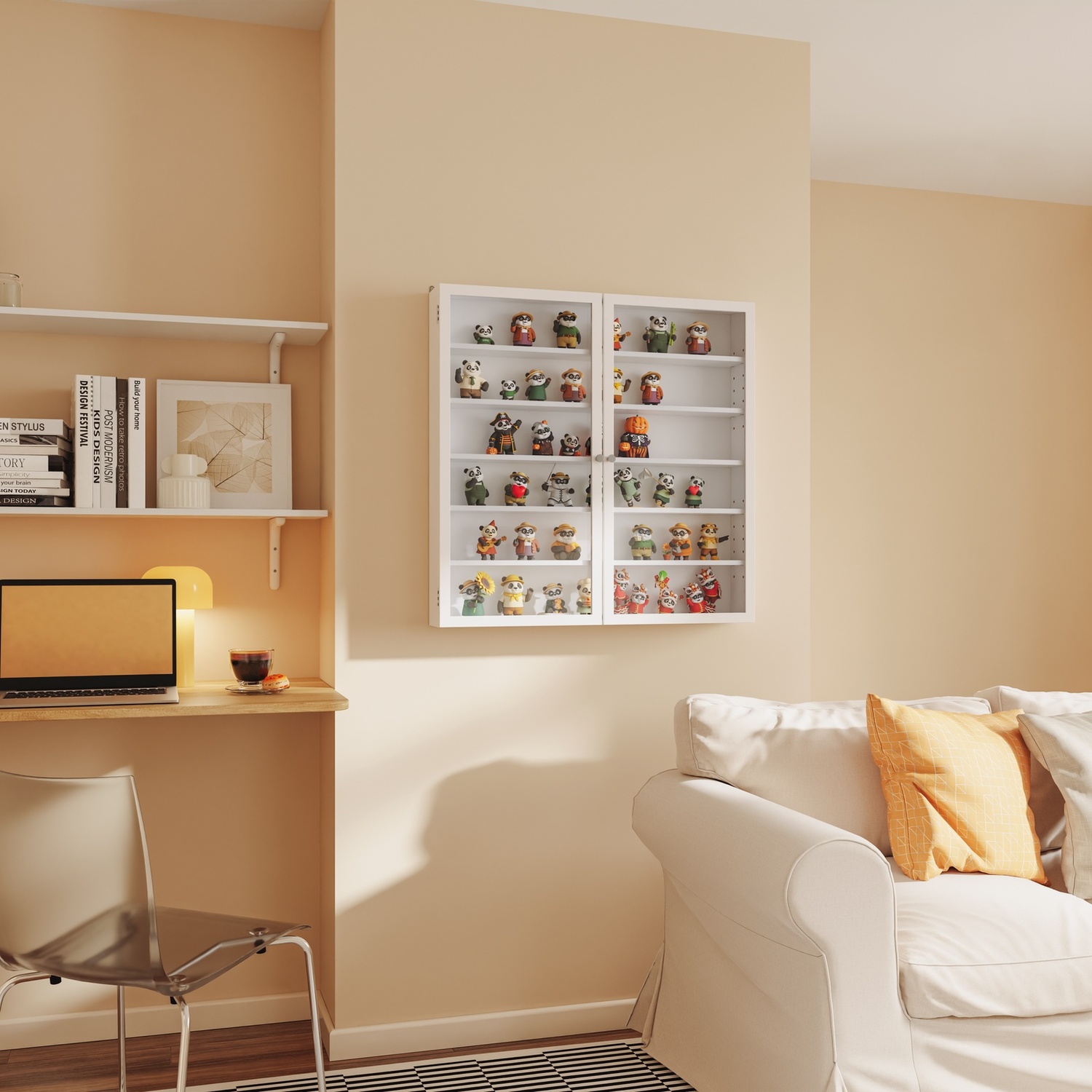Sobuy Wall Cabinet With Glass Door And Adjustable Shelves - White