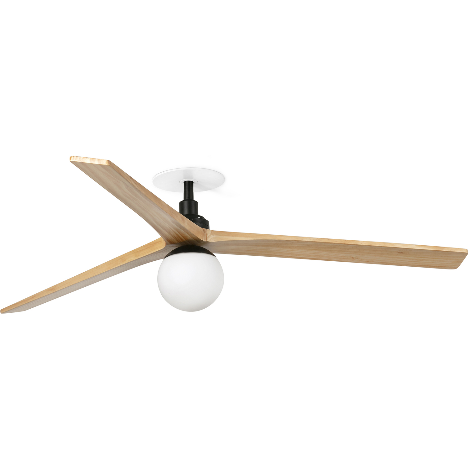 Netlighting Unisex Black Klim Recessed Led Ceiling Fan Matt Pine Blades Large - Image 2