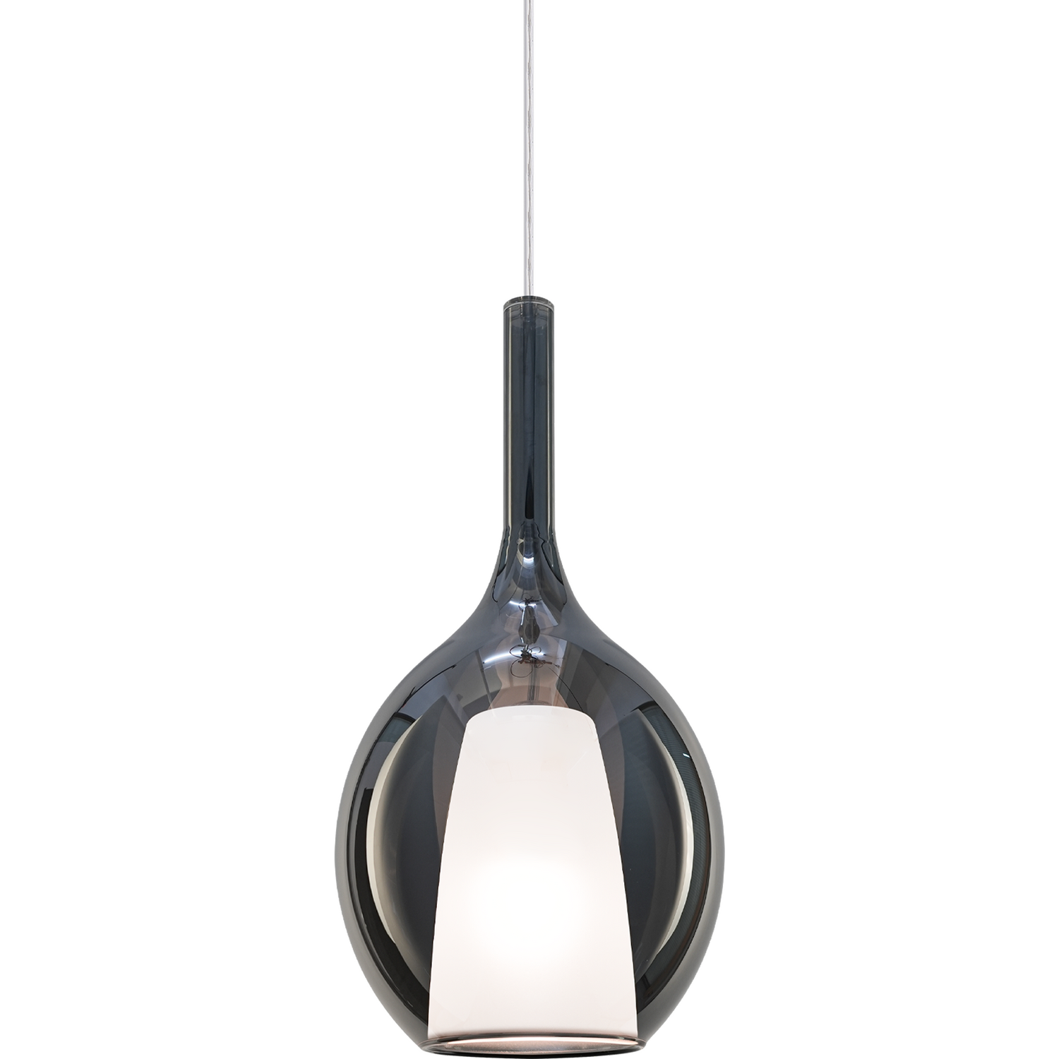 B&Q - Luminosa Kalique Il 18Cm Globe Dome Pendant Ceiling Light Smoke 1X E27 - Image 2