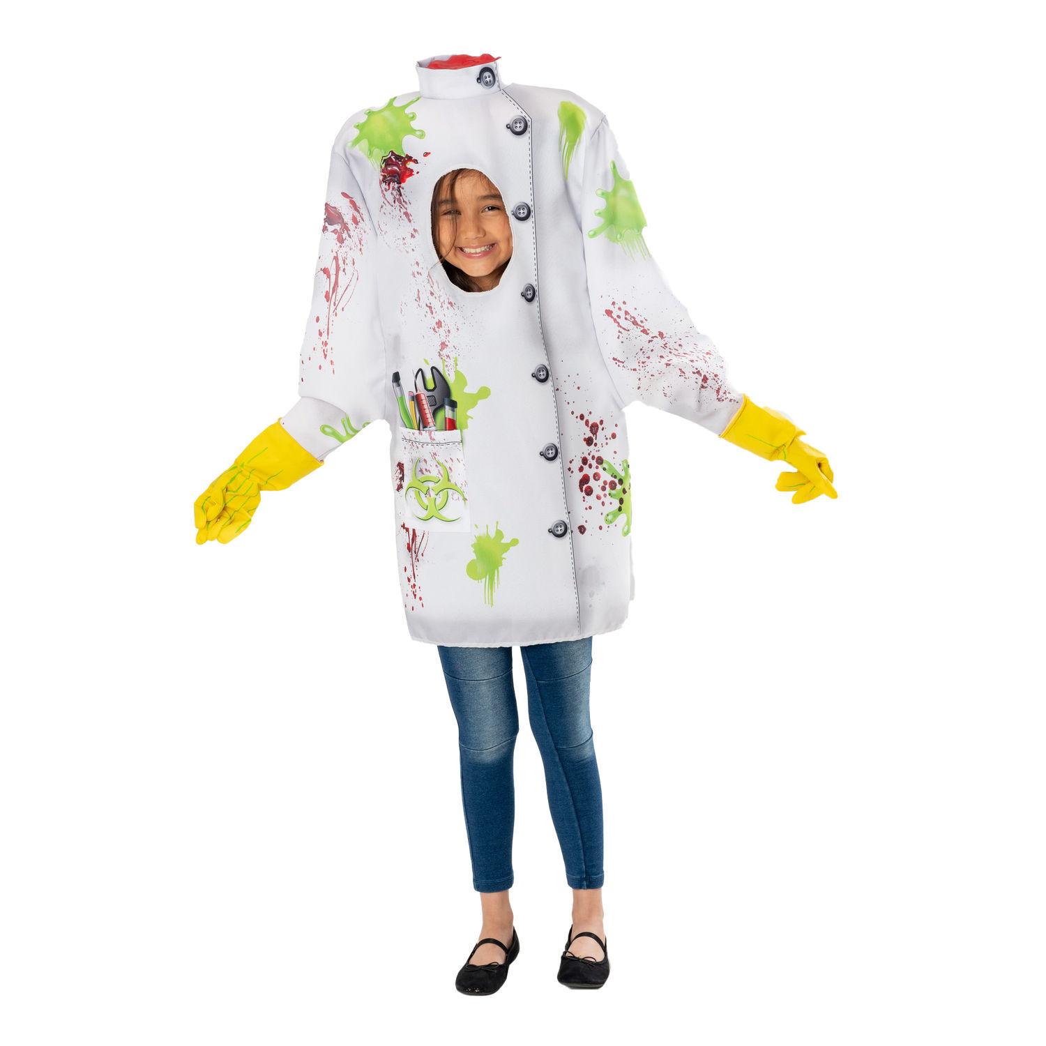 Bristol Novelty Childrens/Kids Headless Scientist Costume A - White/Black/Green