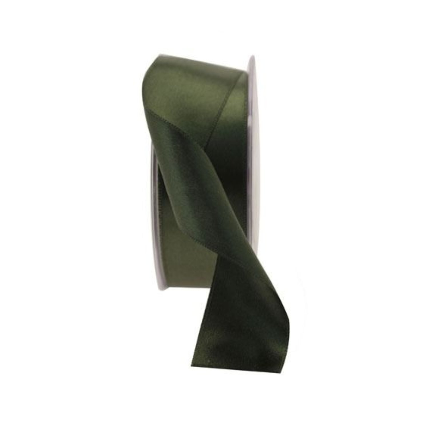 - Dark Satin Ribbon 38mm 2 PackGreen Non-Wired Ribbon - Image 3